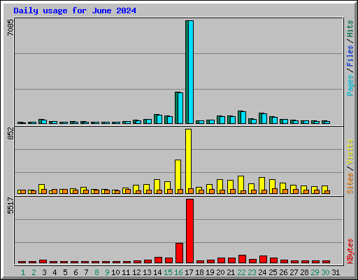 Daily usage for June 2024