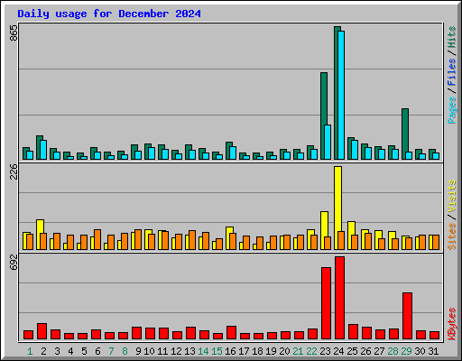 Daily usage for December 2024