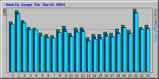 Hourly usage for March 2024